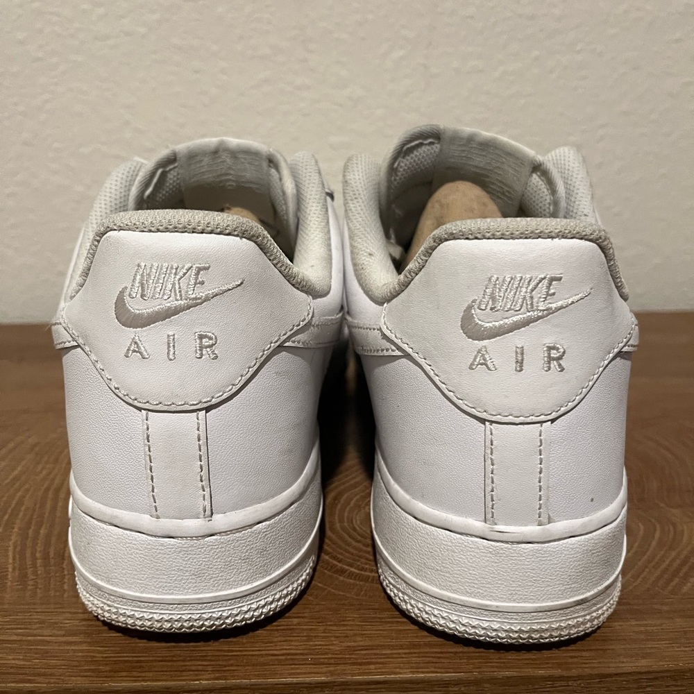 White/White Nike Air Force 1, size 10 - Picture 5 of 8